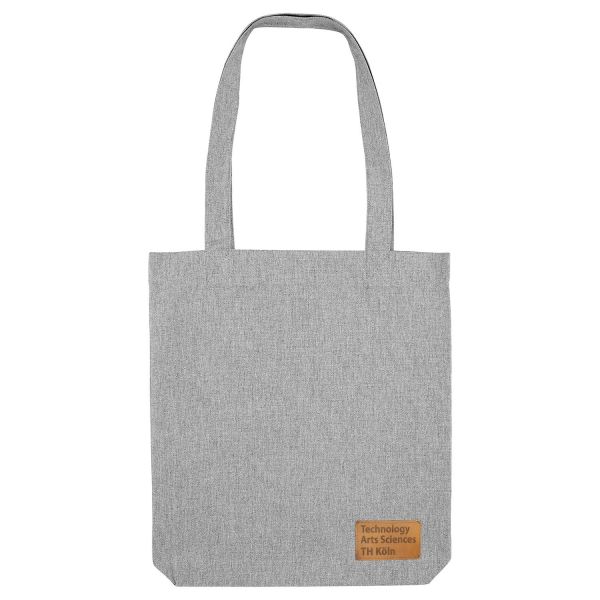 Organic Tote Bag, heather grey, label